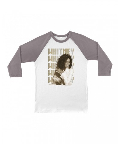 Whitney Houston 3/4 Sleeve Baseball Tee | Whitney Whitney Whitney Star Design Shirt $8.63 Shirts