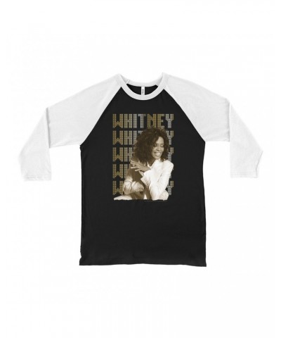 Whitney Houston 3/4 Sleeve Baseball Tee | Whitney Whitney Whitney Star Design Shirt $8.63 Shirts