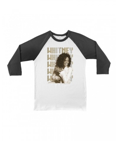 Whitney Houston 3/4 Sleeve Baseball Tee | Whitney Whitney Whitney Star Design Shirt $8.63 Shirts