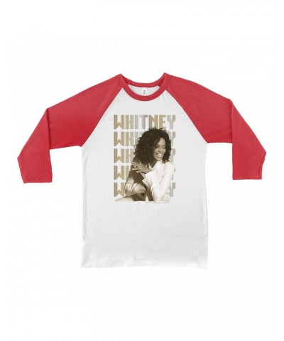 Whitney Houston 3/4 Sleeve Baseball Tee | Whitney Whitney Whitney Star Design Shirt $8.63 Shirts