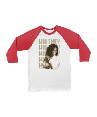 Whitney Houston 3/4 Sleeve Baseball Tee | Whitney Whitney Whitney Star Design Shirt $8.63 Shirts