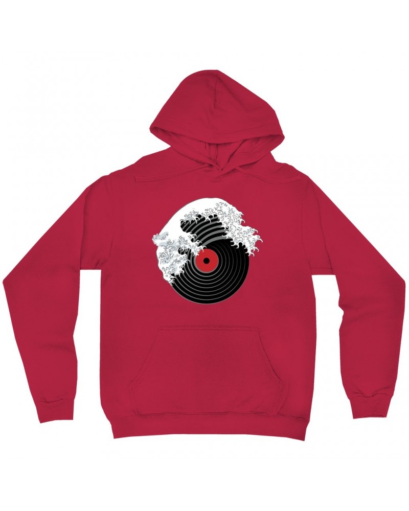 Music Life Hoodie | Vinyl Great Wave Hoodie $5.64 Sweatshirts