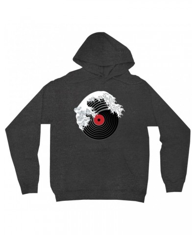 Music Life Hoodie | Vinyl Great Wave Hoodie $5.64 Sweatshirts