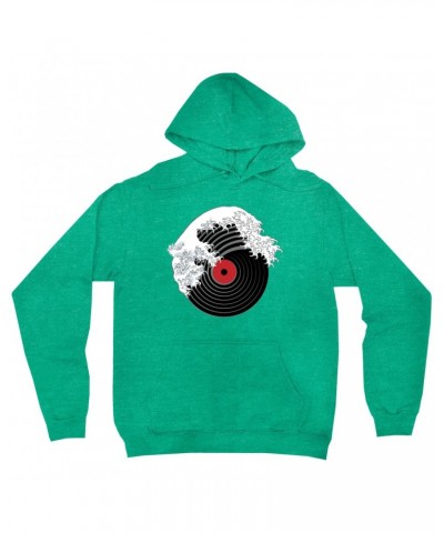 Music Life Hoodie | Vinyl Great Wave Hoodie $5.64 Sweatshirts