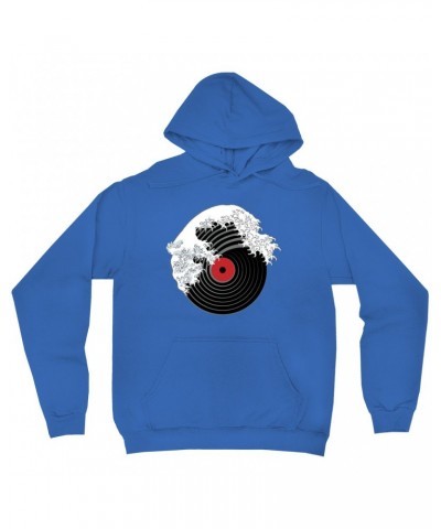 Music Life Hoodie | Vinyl Great Wave Hoodie $5.64 Sweatshirts