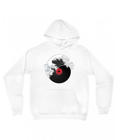 Music Life Hoodie | Vinyl Great Wave Hoodie $5.64 Sweatshirts