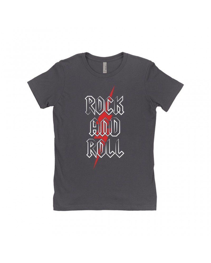 Music Life Ladies' Boyfriend T-Shirt | Rock n' Roll Bolt Shirt $9.40 Shirts