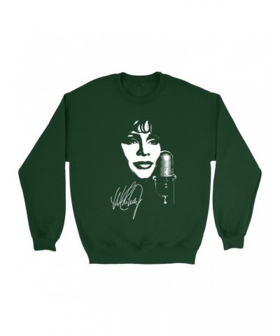 Whitney Houston Sweatshirt | Whitney Portrait Signature In White Sweatshirt $14.43 Sweatshirts