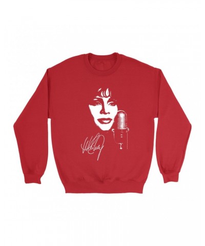 Whitney Houston Sweatshirt | Whitney Portrait Signature In White Sweatshirt $14.43 Sweatshirts