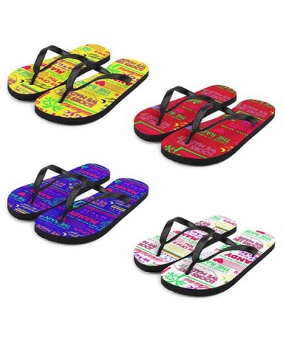 Barry Manilow MANILOW Neon Titles Flip-Flops $3.60 Footware