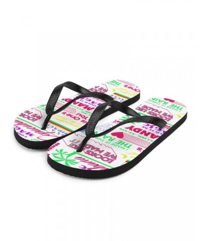 Barry Manilow MANILOW Neon Titles Flip-Flops $3.60 Footware