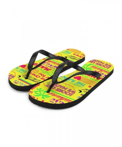 Barry Manilow MANILOW Neon Titles Flip-Flops $3.60 Footware