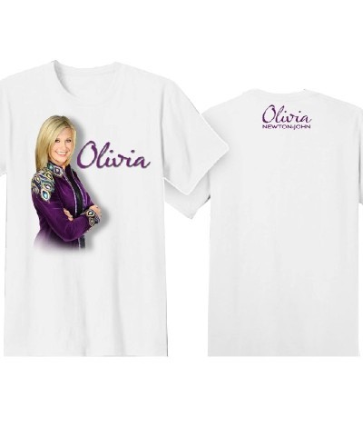 Olivia Newton-John White Tee- Purple Jacket $5.77 Shirts