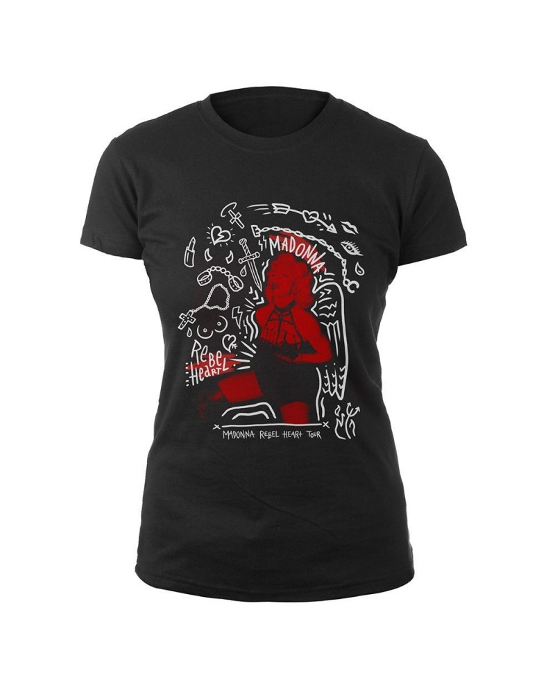 Madonna Graphic Street Art Tour Ladies Tee $8.12 Shirts