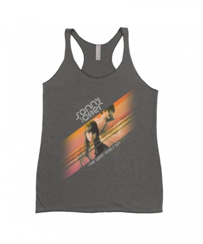 Sonny & Cher Ladies' Tank Top | The Beat Goes On Orange Stripes Shirt $7.99 Shirts