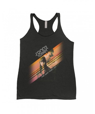 Sonny & Cher Ladies' Tank Top | The Beat Goes On Orange Stripes Shirt $7.99 Shirts