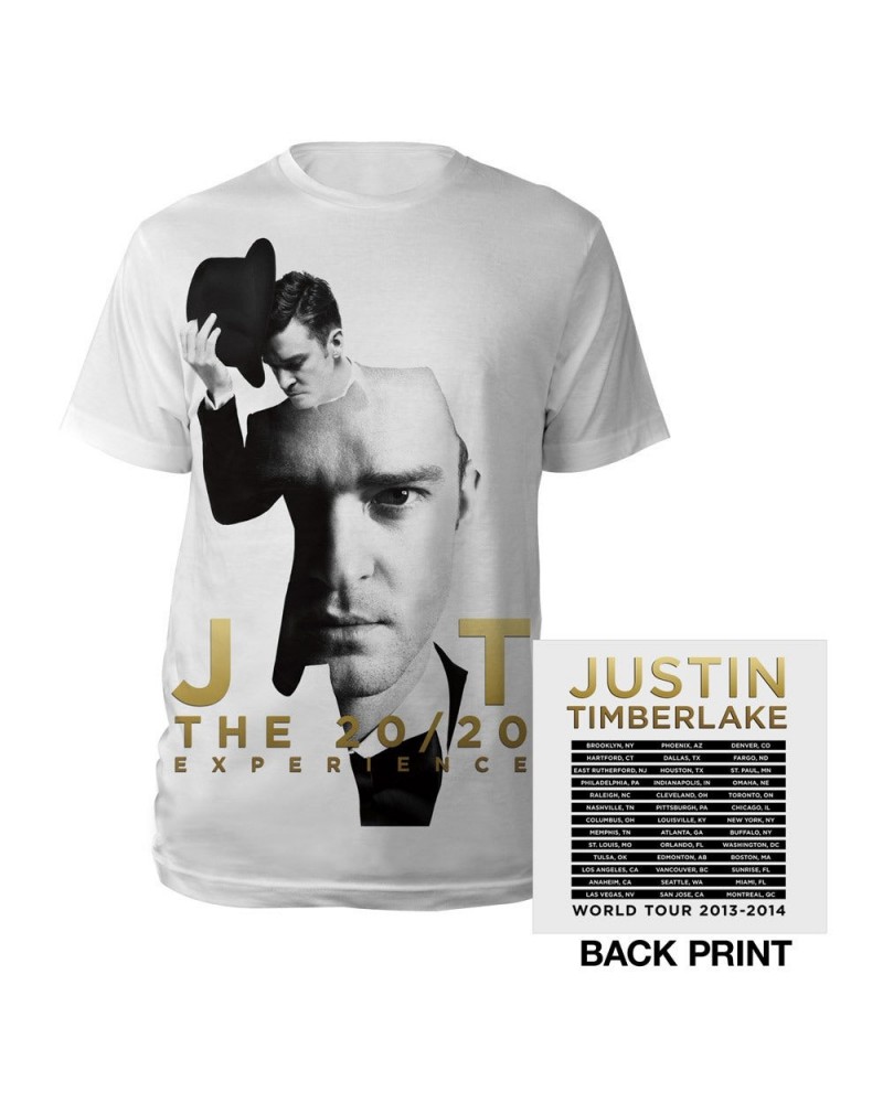 Justin Timberlake Gold Double Exposure T-Shirt $8.99 Shirts