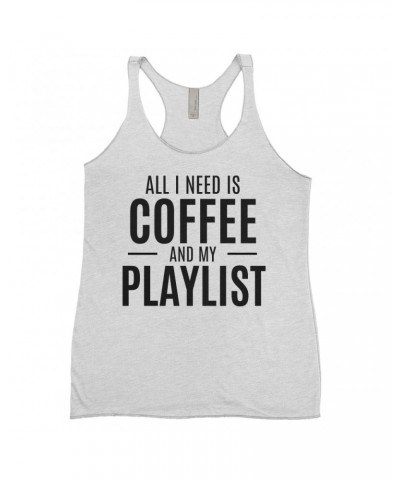 Music Life Ladies' Tank Top | All I Need Is Coffee & Music Shirt $6.29 Shirts