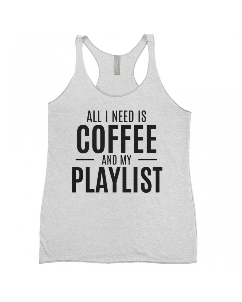 Music Life Ladies' Tank Top | All I Need Is Coffee & Music Shirt $6.29 Shirts