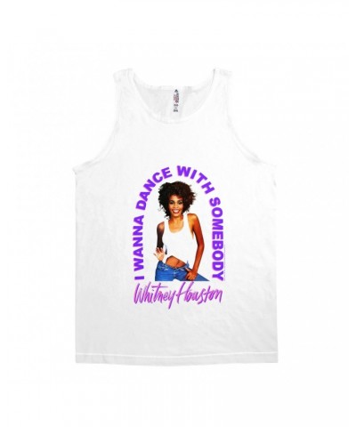 Whitney Houston Unisex Tank Top | I Wanna Dance With Somebody Neon Purple Image Shirt $6.29 Shirts