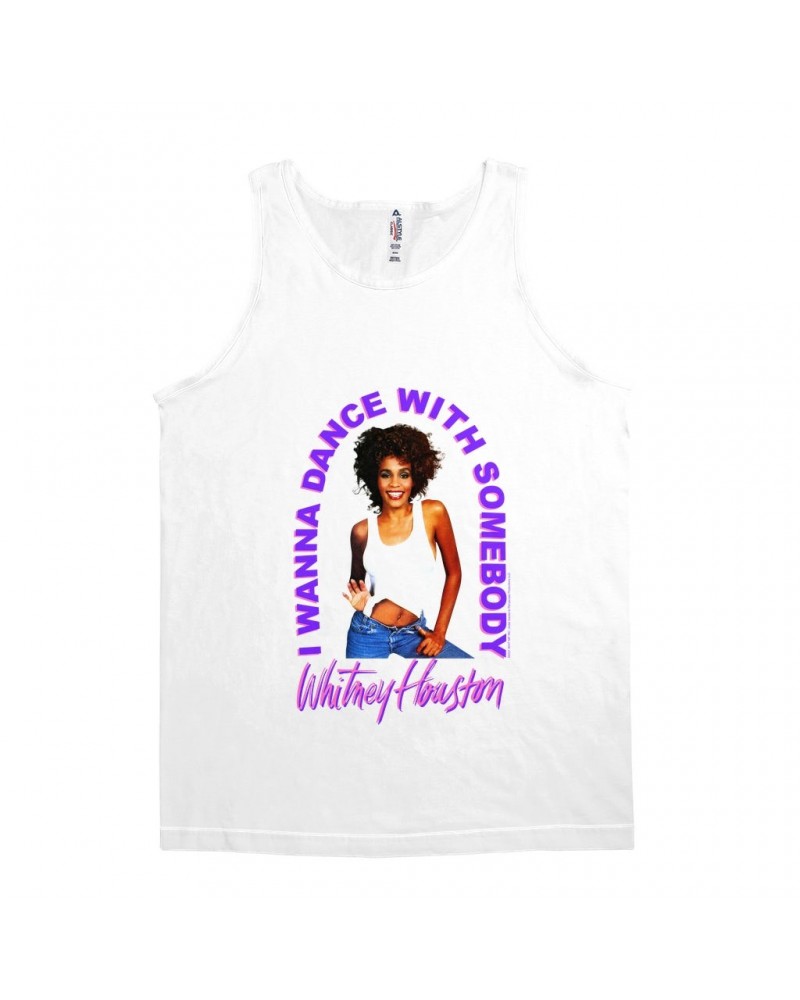 Whitney Houston Unisex Tank Top | I Wanna Dance With Somebody Neon Purple Image Shirt $6.29 Shirts