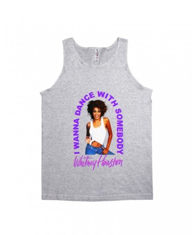 Whitney Houston Unisex Tank Top | I Wanna Dance With Somebody Neon Purple Image Shirt $6.29 Shirts