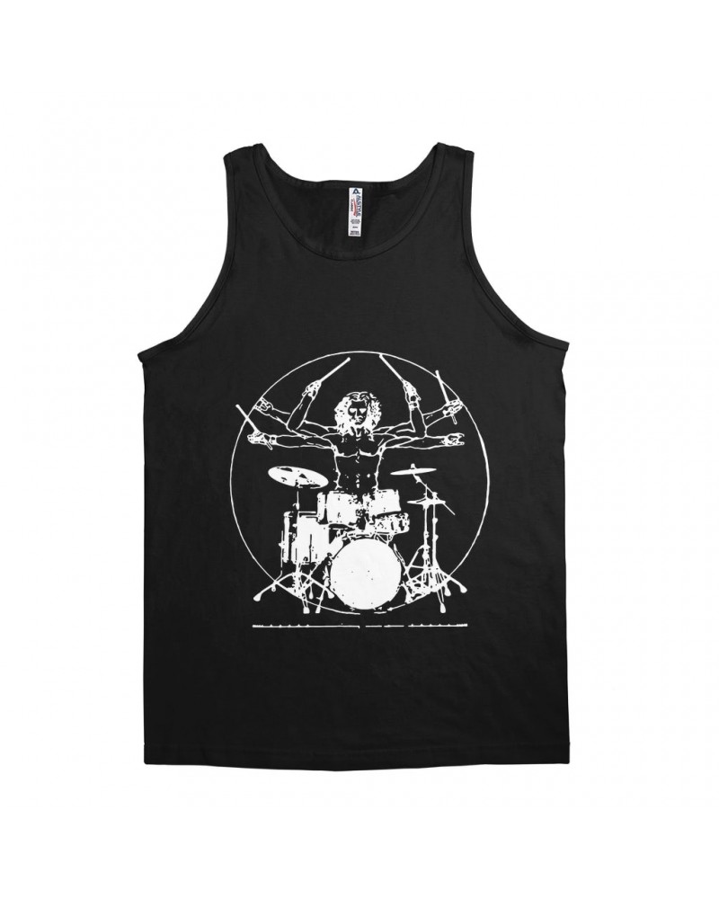 Music Life Unisex Tank Top | Vitruvian Drummer Shirt $8.38 Shirts