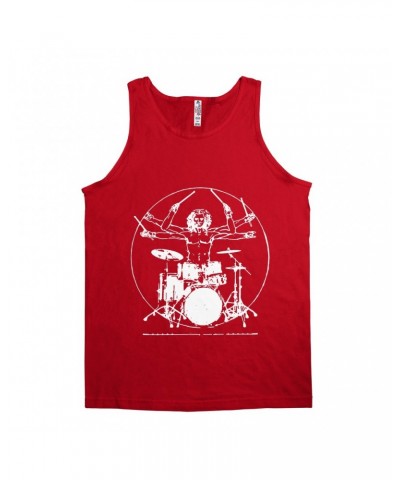 Music Life Unisex Tank Top | Vitruvian Drummer Shirt $8.38 Shirts