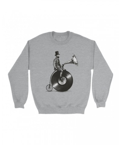 Music Life Sweatshirt | Riding The Gramophone Sweatshirt $6.19 Sweatshirts