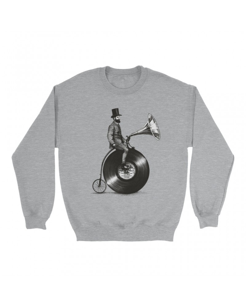 Music Life Sweatshirt | Riding The Gramophone Sweatshirt $6.19 Sweatshirts