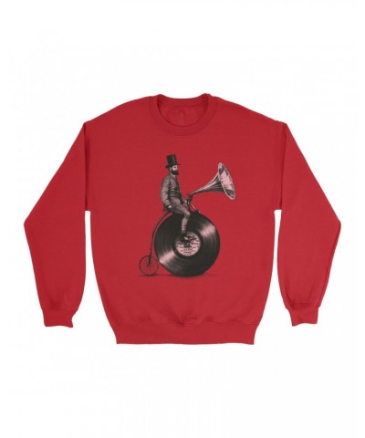 Music Life Sweatshirt | Riding The Gramophone Sweatshirt $6.19 Sweatshirts