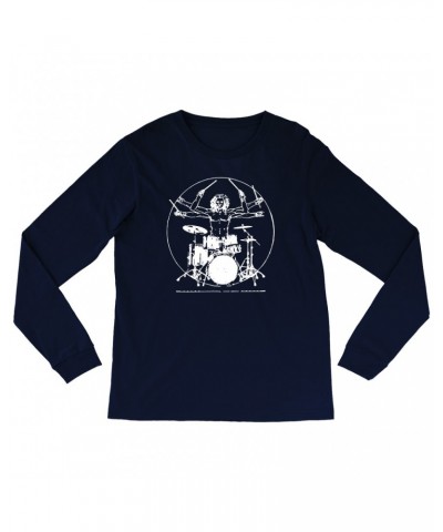 Music Life Long Sleeve Shirt | Vitruvian Drummer Shirt $6.61 Shirts