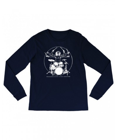 Music Life Long Sleeve Shirt | Vitruvian Drummer Shirt $6.61 Shirts