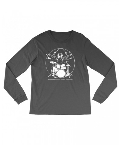 Music Life Long Sleeve Shirt | Vitruvian Drummer Shirt $6.61 Shirts