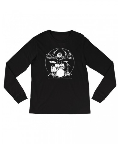 Music Life Long Sleeve Shirt | Vitruvian Drummer Shirt $6.61 Shirts