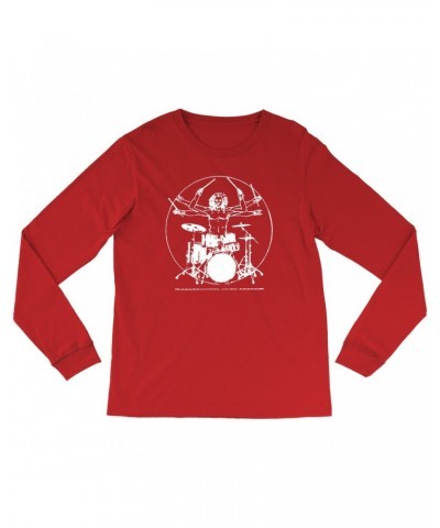 Music Life Long Sleeve Shirt | Vitruvian Drummer Shirt $6.61 Shirts