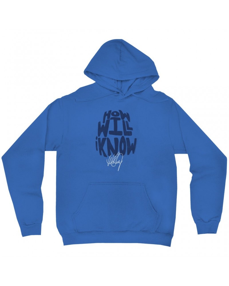 Whitney Houston Hoodie | How Will I Know Navy Design Distressed Hoodie $13.10 Sweatshirts