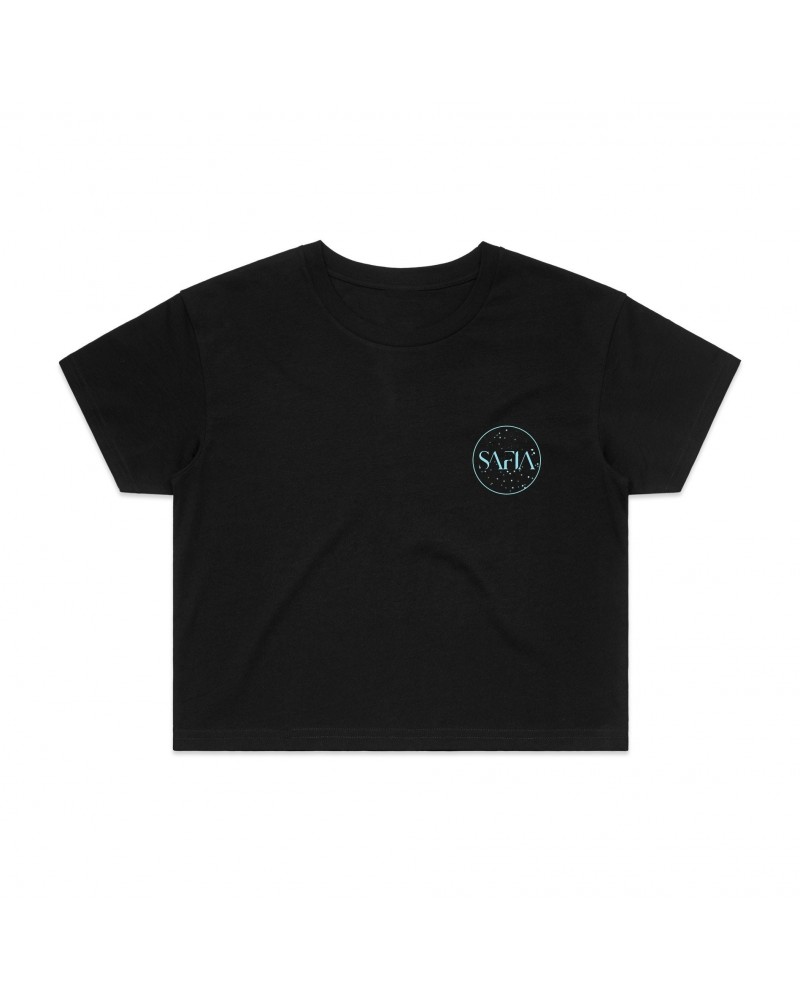 SAFIA Blue Logo Crop Tee (Black) $6.76 Shirts