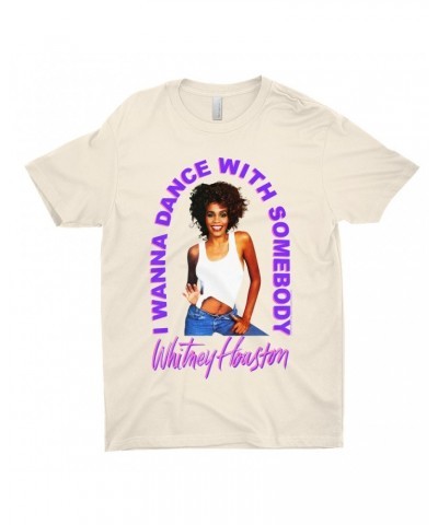 Whitney Houston T-Shirt | I Wanna Dance With Somebody Neon Purple Image Shirt $7.39 Shirts