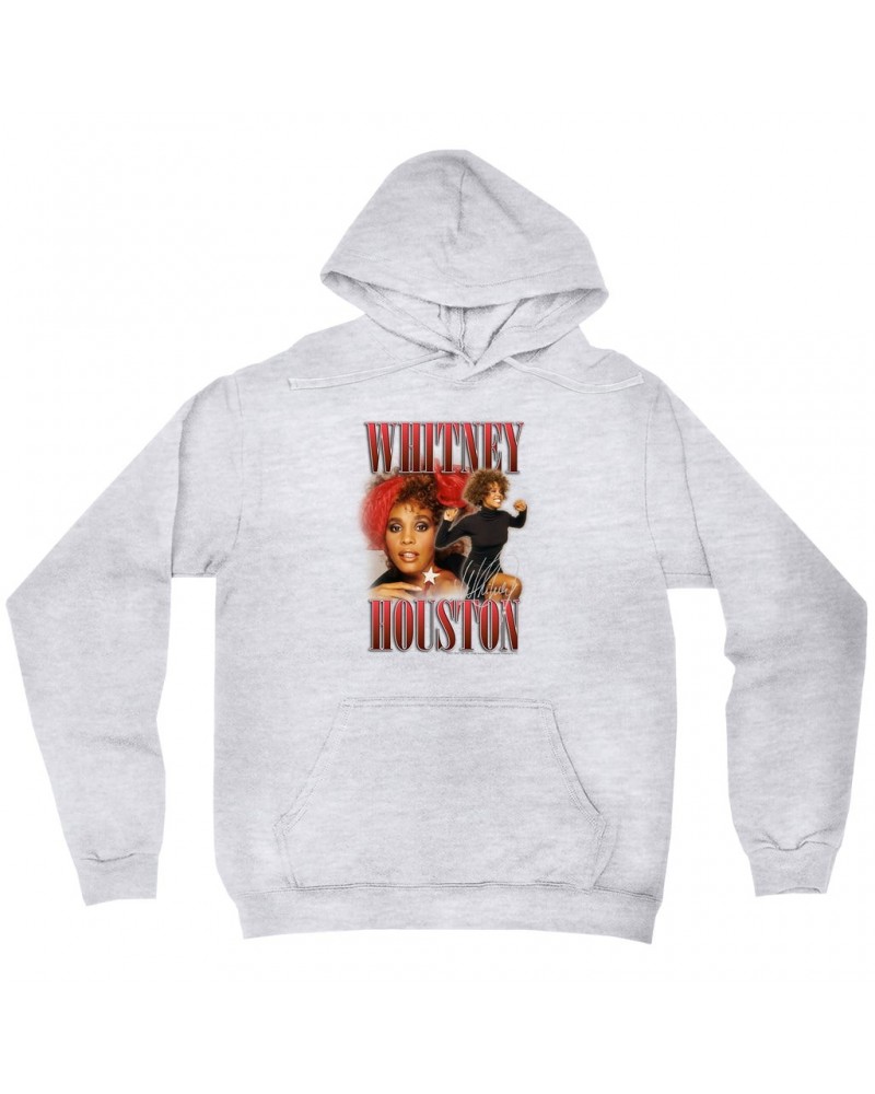 Whitney Houston Hoodie | Red Collage Design Hoodie $16.03 Sweatshirts