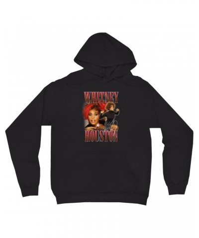 Whitney Houston Hoodie | Red Collage Design Hoodie $16.03 Sweatshirts