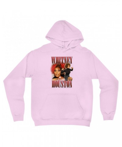 Whitney Houston Hoodie | Red Collage Design Hoodie $16.03 Sweatshirts