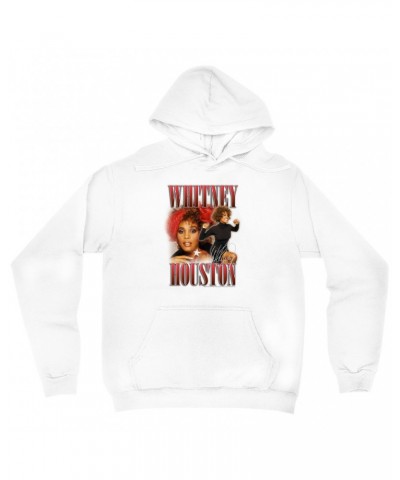 Whitney Houston Hoodie | Red Collage Design Hoodie $16.03 Sweatshirts