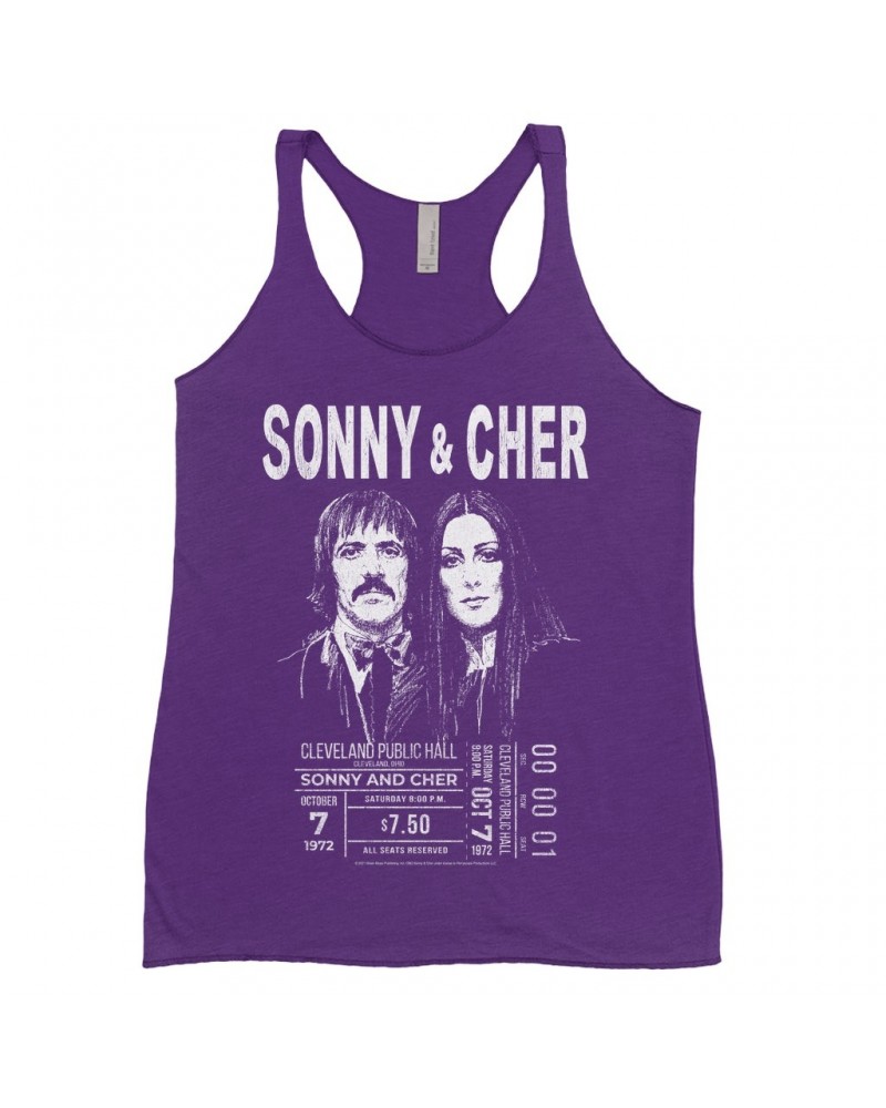 Sonny & Cher Bold Colored Racerback Tank | Cleaveland Hall Concert Ticket Stub Shirt $5.63 Shirts