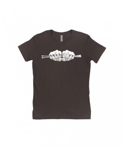 Music Life Ladies' Boyfriend T-Shirt | Drum Life Knucks Shirt $7.78 Shirts