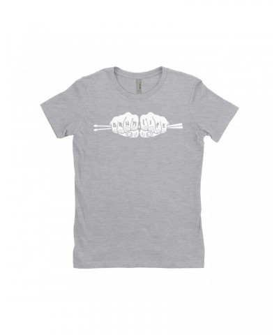 Music Life Ladies' Boyfriend T-Shirt | Drum Life Knucks Shirt $7.78 Shirts