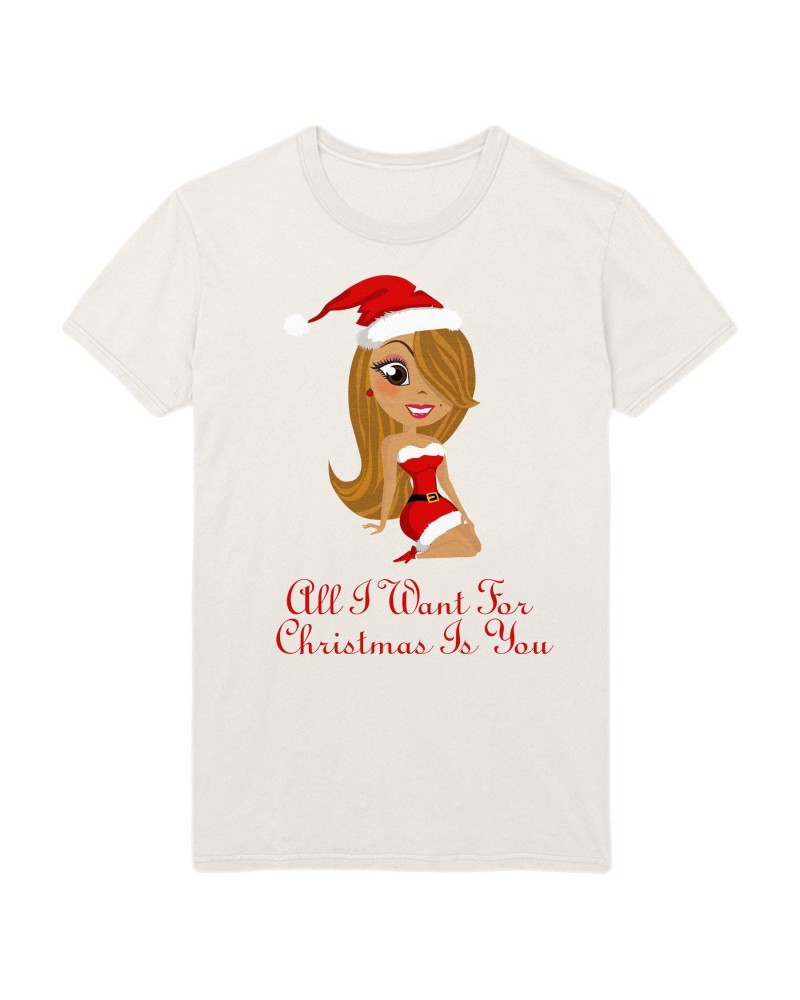 Mariah Carey All I Want For Christmas Is You Caricature Short Sleeve Tee $14.56 Shirts